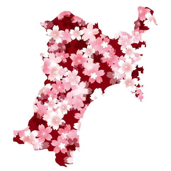 Miyagi　spring cherry blossoms — Stok Vektör